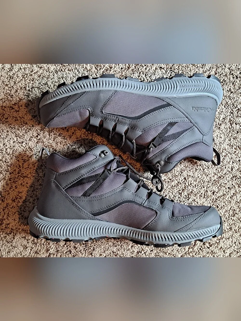 Columbia Men's Re-Peak Mid Hiking Boots dark grey & black Size 13